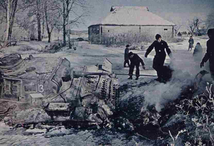 Frozen German tank on Russian front